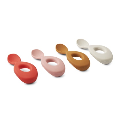 Liewood, Liva silicone spoon set of 4 Dusty raspberry multi mix