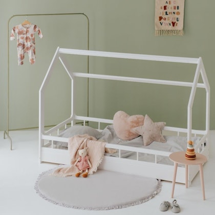 White house bed with cover for children's room