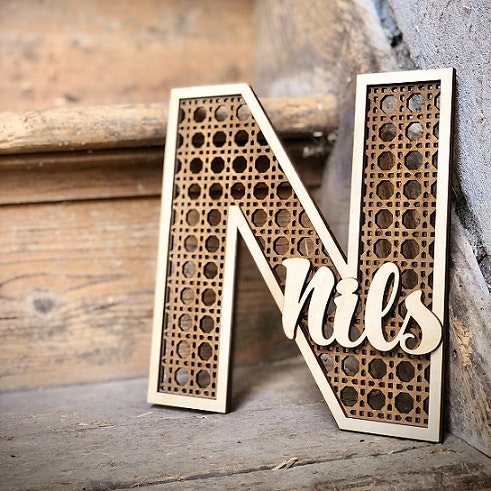 Personalized wall decoration rattan letter 