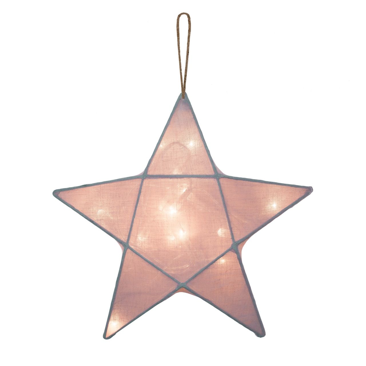 Numero 74, nattlampa stjärna med ljusslinga, Dusty pink Rosa nattlampa i form av en stjärna med ljusslinga