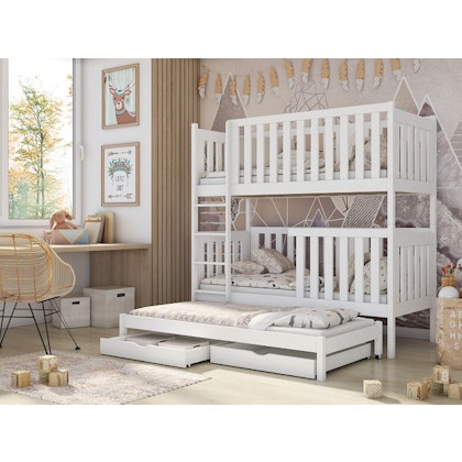 Bunk bed with barrier and three beds Ebba