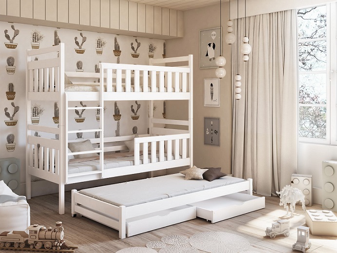 Bunk bed with barrier and three beds Katja Bunk bed with barrier and three beds Katja