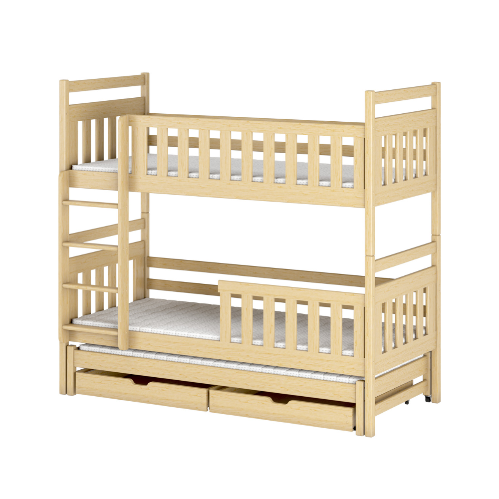 Bunk bed with barrier and three beds Katja Bunk bed with barrier and three beds Katja