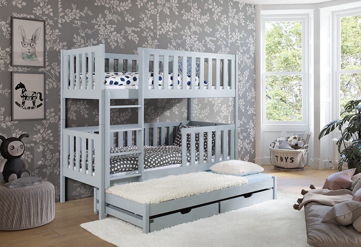 Bunk bed with barrier and three beds Lilly Bunk bed with barrier and three beds Lilly