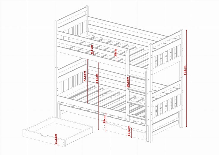 Bunk bed with three beds Simon Bunk bed with three beds Simon