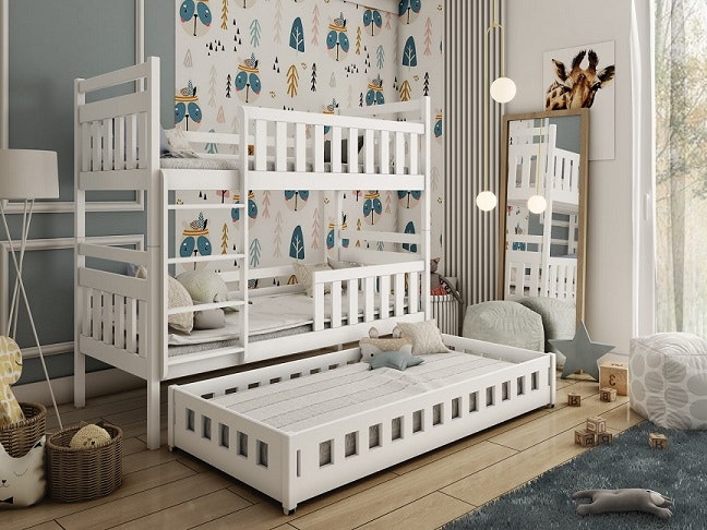 Bunk bed with barrier and three beds Odette Bunk bed with barrier and three beds Odette