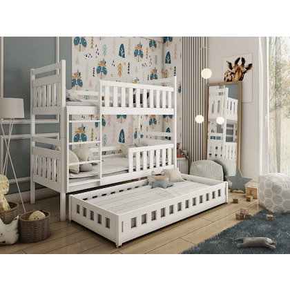 Bunk bed with barrier and three beds Odette