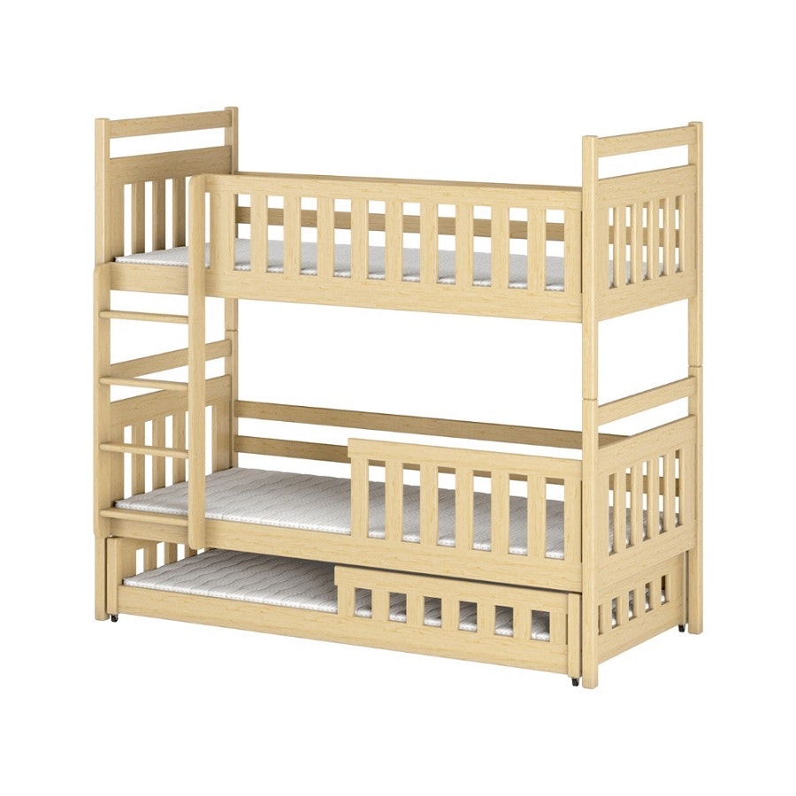 Bunk bed with barrier and three beds Odette Bunk bed with barrier and three beds Odette