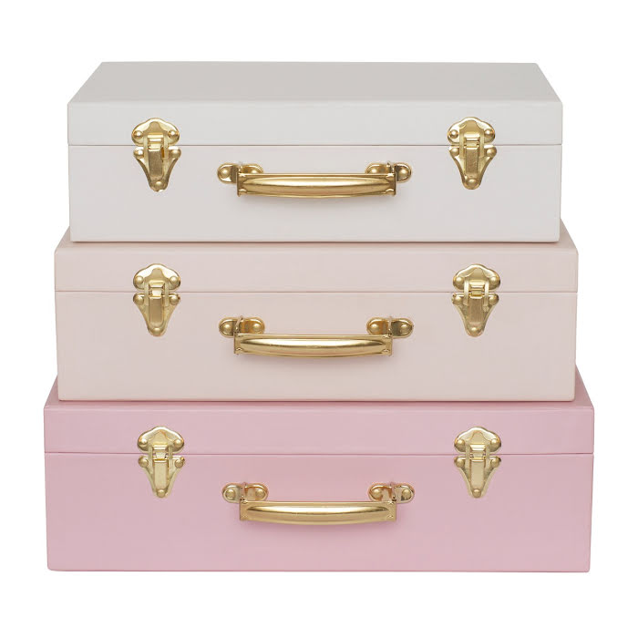 Jabadabado, Koffert rosa 3-pack Tre förvaringskofferter i vackra pastellfärger