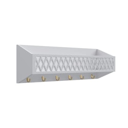 Cam Cam, Harlequin shelf with hooks, grey