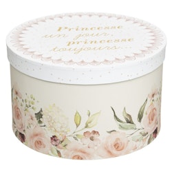 Round storage boxes roses, set of 3