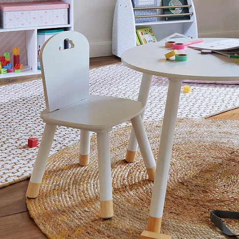 White wooden chair for the children's room 