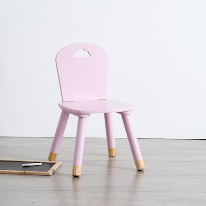 Pink wooden chair for the children's room