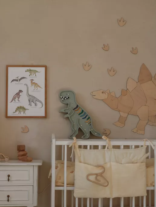 Little Lights, Night light for children's room, Dino Rex Khaki Pastel 
