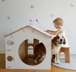 Playhouse with desk and chair