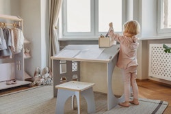 Playhouse with desk and chair