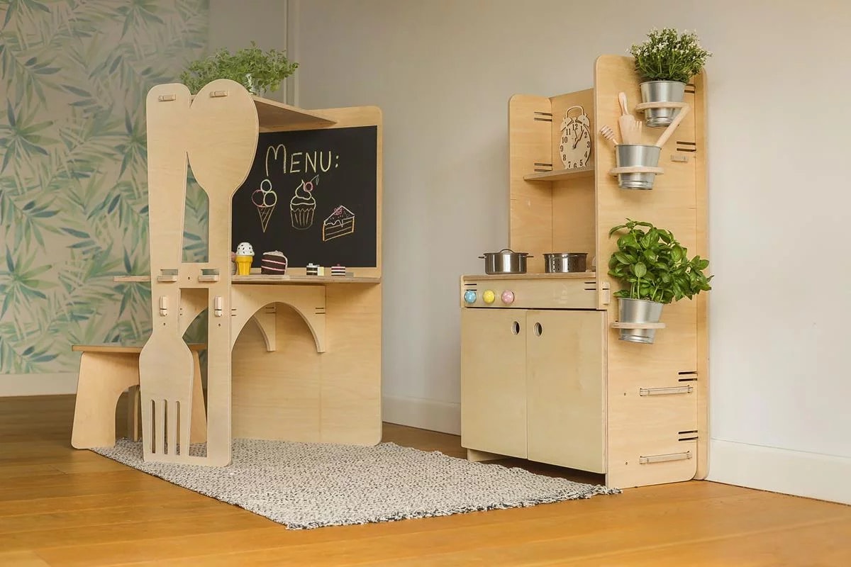 Toy kitchen with stove 
