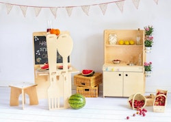 Mini kitchen with toy kitchen and kitchen island