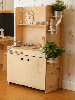 Toy kitchen with stove