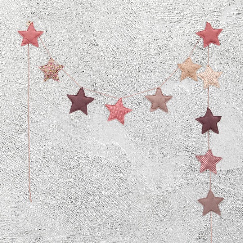 Numero 74, garland for the children's room, Mini Star Mix Pink 
