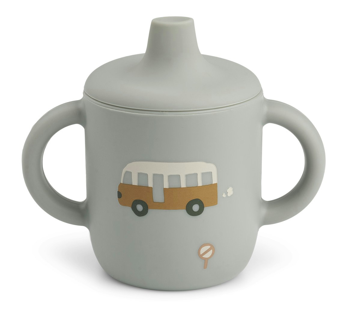 Liewood, Neil sippy mug silicone cup, Vehicles dove blue mix 