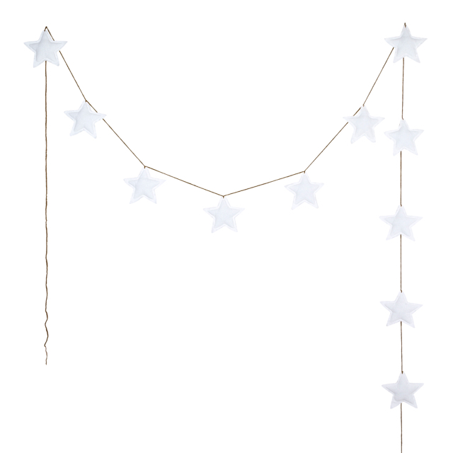 Numero 74, garland for the children's room, Mini Star White 