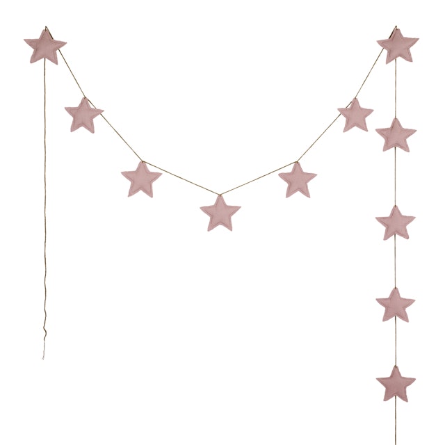 Numero 74, garland for the children's room, Mini Star Dusty Pink 