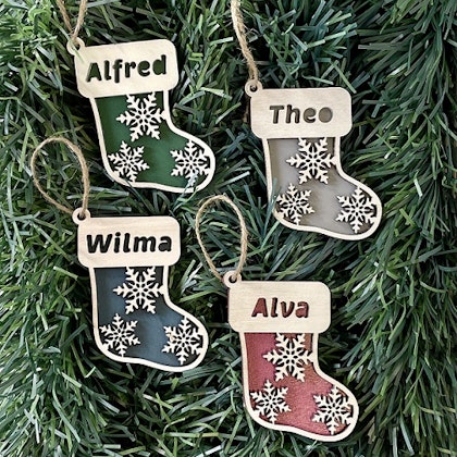 Personalized Christmas pendant, Christmas stocking with name