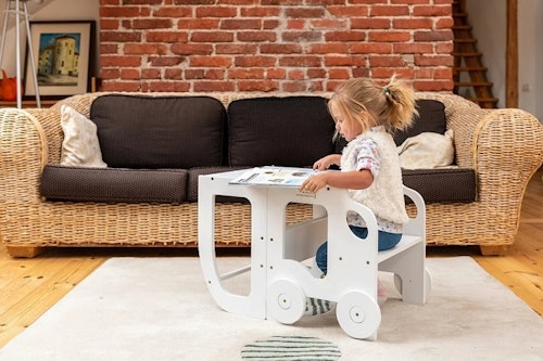 Buildable kitchen helper car, white
