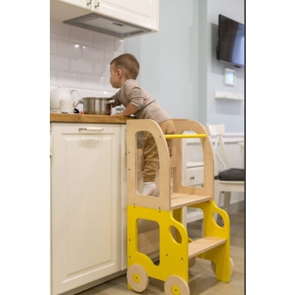 Buildable kitchen helper car, bumblebee/natural