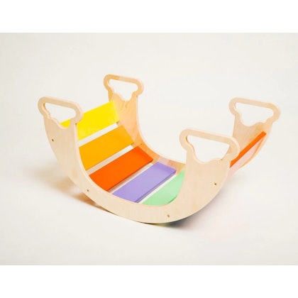 Climbing swing for the children's room, natural rainbow
