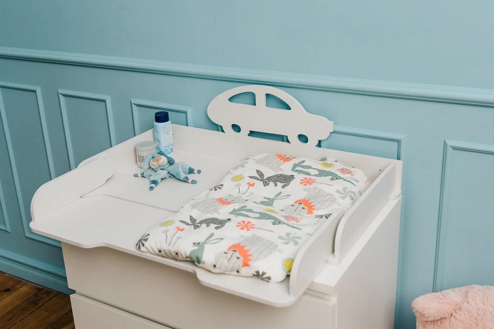 Changing table shelf 2 in 1, white 
