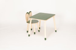 Möbelset kaninstol med bord, khaki