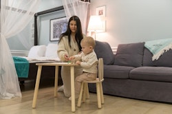 Furniture set rabbit chair with table, natural