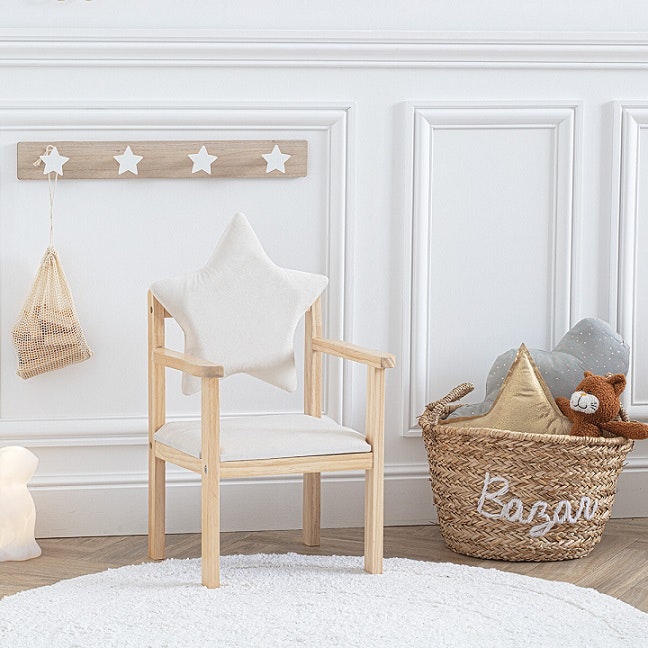 Chair for the children's room star, white/natural 