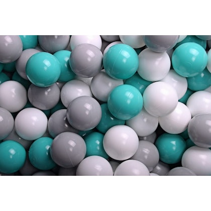 Meow, Blue-grey buildable velvet playground with ball pit, 100 balls