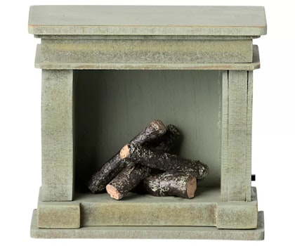 Maileg, fireplace, vintage green