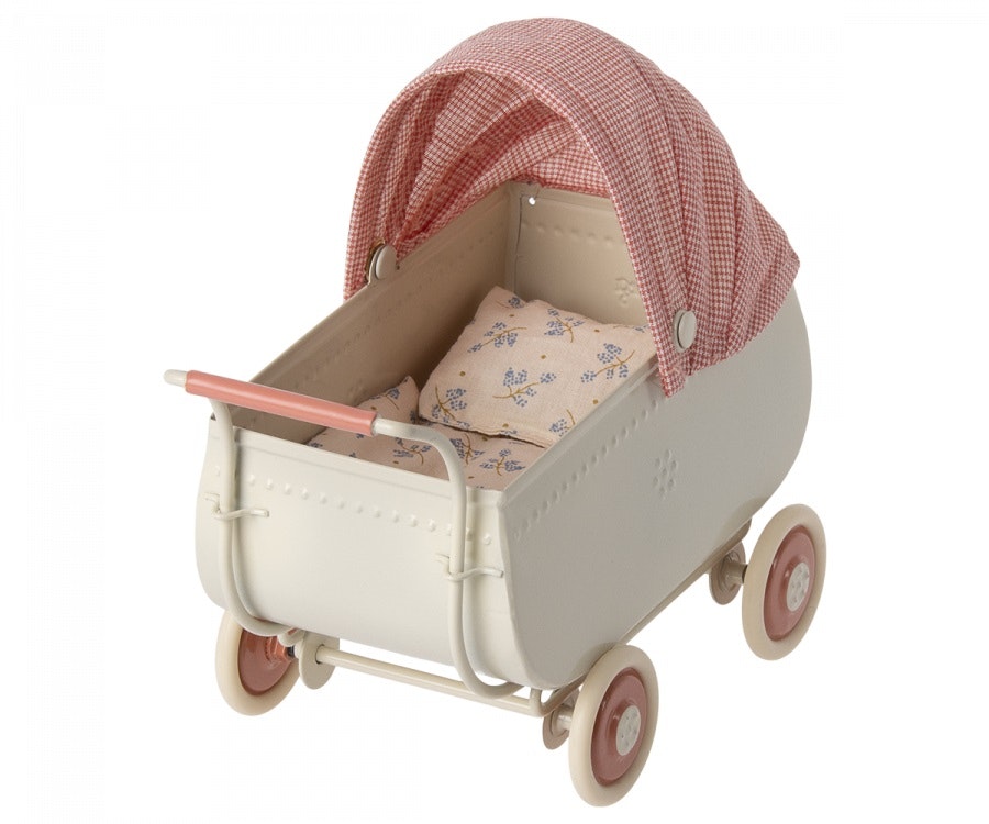 Maileg, pram micro, coral 