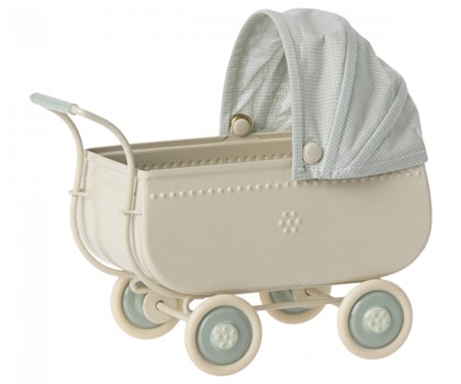 Maileg, pram micro, blue