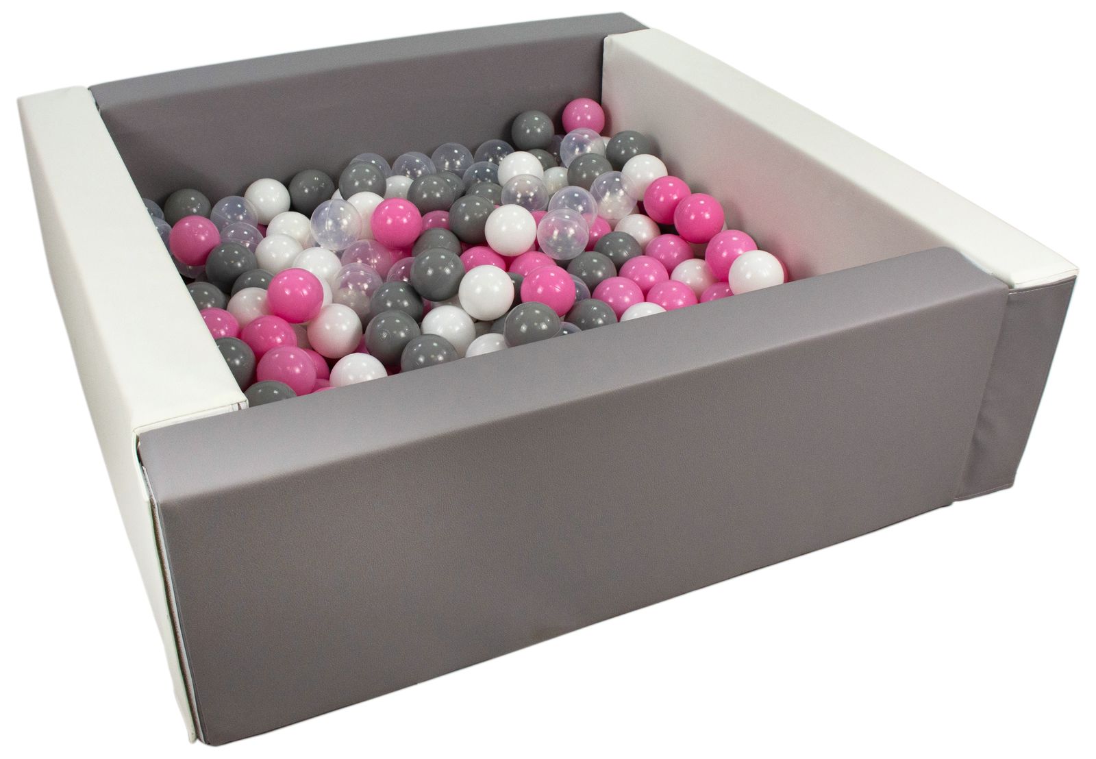Square grey/white ball pit 80x80x30 cm (ball color of your choice) 