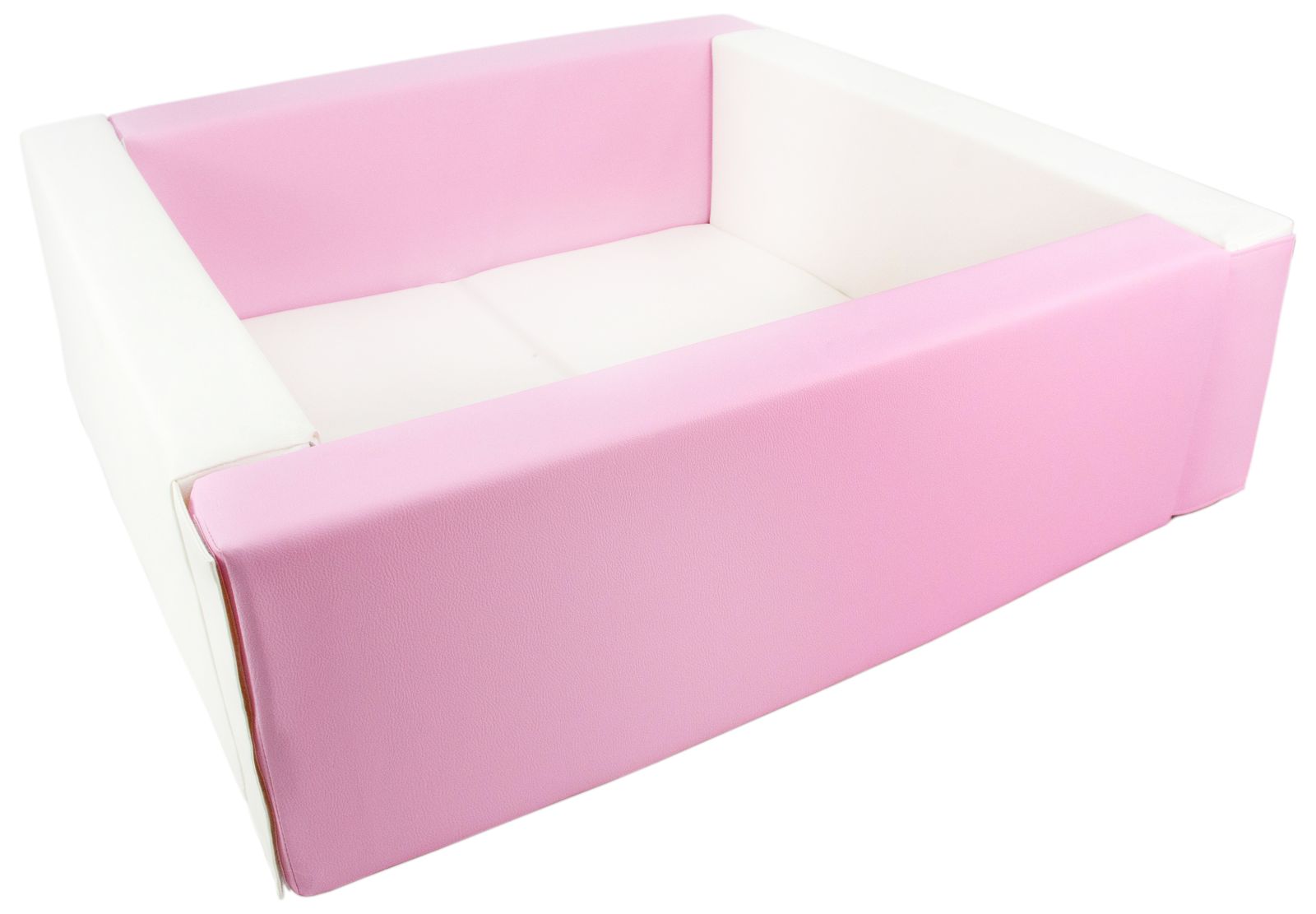 Rektangulärt rosa/vit bollhav 80x80x30 cm (valfri bollfärg) 