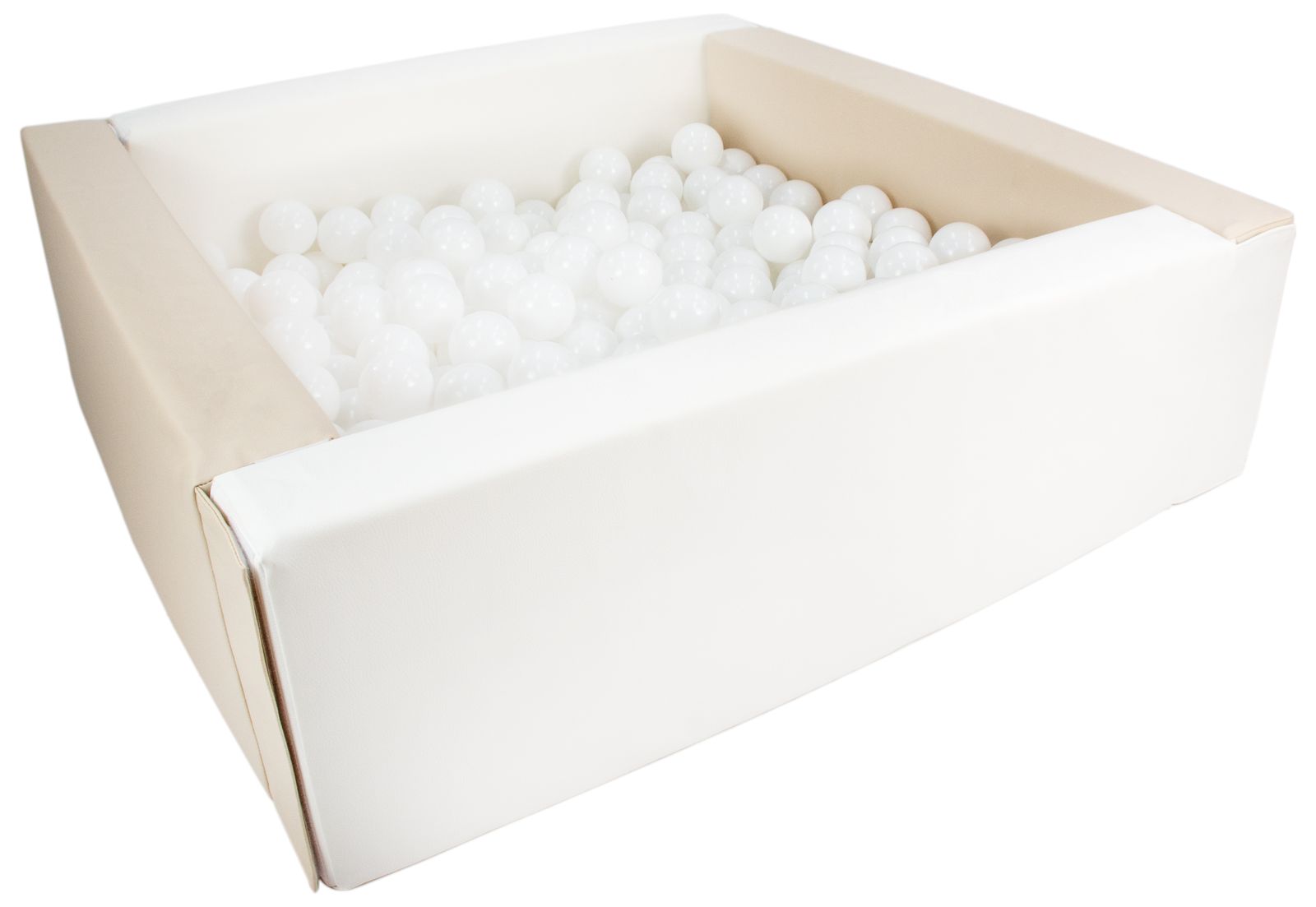 Square beige/white ball pit 80x80x30 cm (ball color of your choice) 