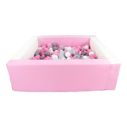 Square pink/white ball pit 80x80x30 cm (ball color of your choice)