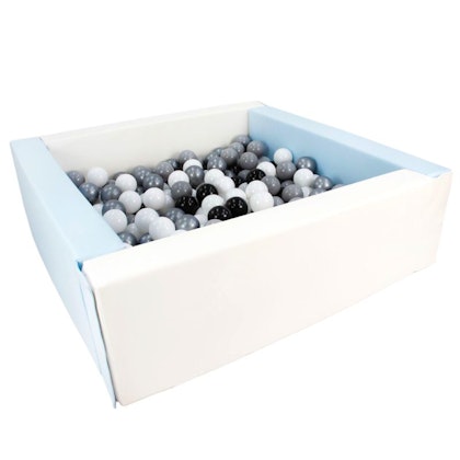 Square blue/white ball pit 80x80x30 cm (ball color of your choice)