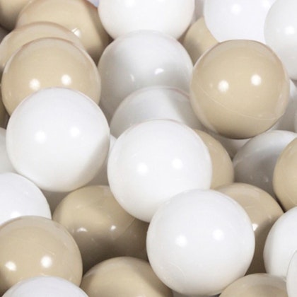 Meow, beige velvet ball pit with 300 balls, (white, beige)