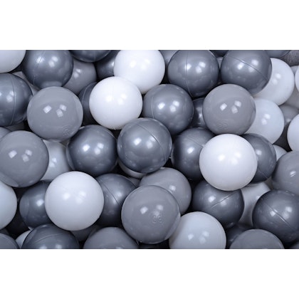 Meow, light grey ball pit 90x40 with 300 balls (white, silver, grey)