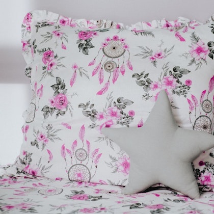 Babylove, Duvet cover set pink garden junior bed