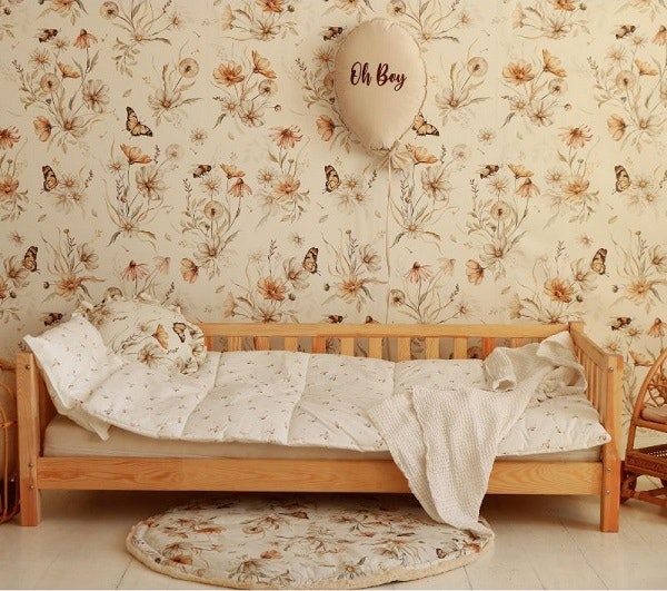 Wall decoration and velvet cushion, Oh boy-vanilla 