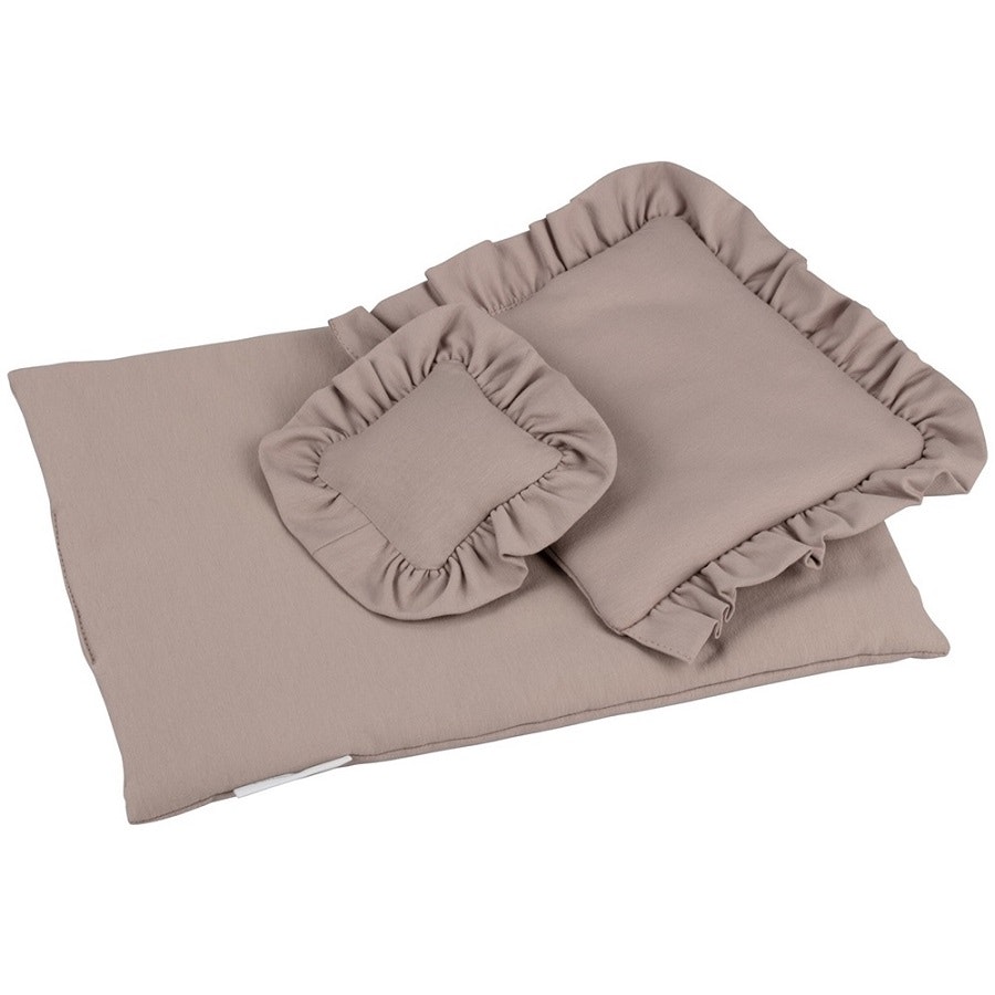 Dark beige duvet bed set with flounce, Cotton & Sweets 