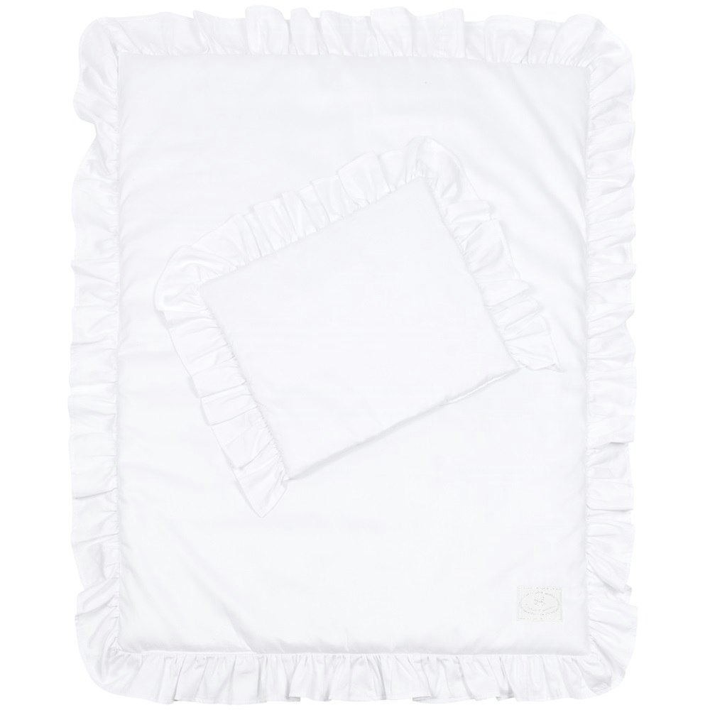 White newborn bed set with pillow and duvet cradle, Cotton & Sweets 